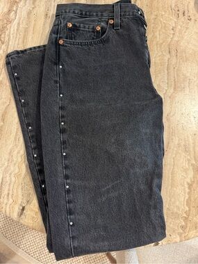 Levi’s silver studded black jeans